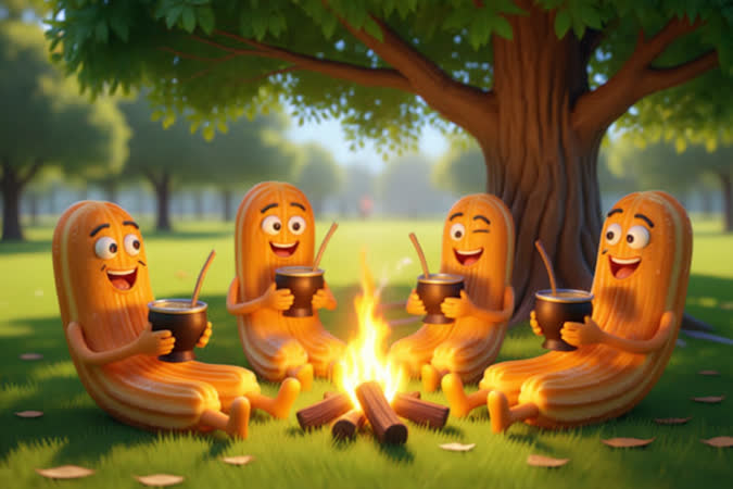 Churros rellenos con el te